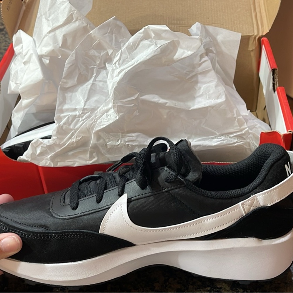 Nike Waffle Debut Black and White Athletic Shoes